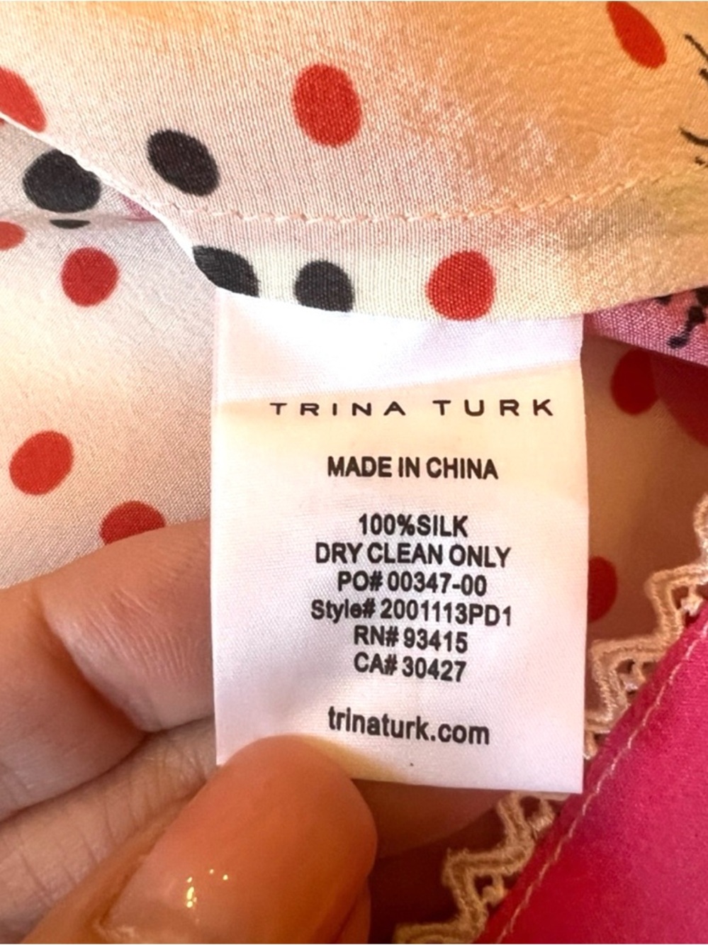 Trina Turk Katy Poppy Floral Off The Shoulder Silk Top Multicolor Medium - Picture 7 of 9